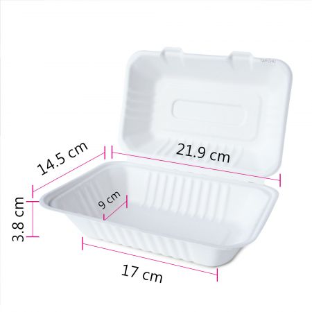 Contenedor de comida de papel en forma de concha (960 ml)
