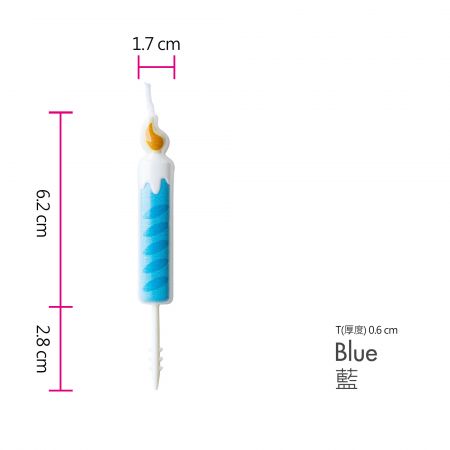 Blue Color Cartoon Cake Candle