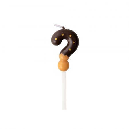 チョコレートクッキーの疑問符キャンドル - 神秘的なチョコレートクッキーの形状の疑問符キャンドル、あなたの年齢を守る秘密を守り、バースデーケーキにさらなるハイライトを加えます。