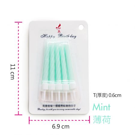 Kartenkerze in Mintfarbe