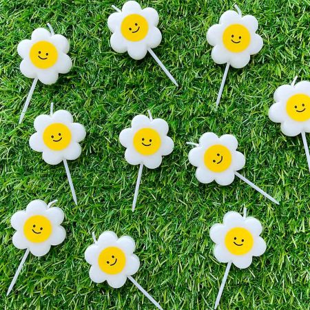 Vela Fofa de Margarida para Festa de Piquenique