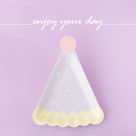 Cake Plate with Party Hat-shaped