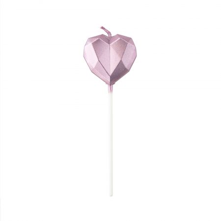 Свеча в форме алмазного сердца на вечеринке - Давайте используем Tair Chu блестящую свечу в форме сердца, чтобы насладиться временем торта на днях рождения!