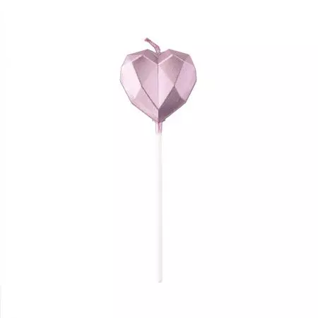 Candela a forma di cuore di diamante per feste - Usiamo la candela a forma di cuore lucida Tair Chu per goderci il momento della torta nelle feste di compleanno!