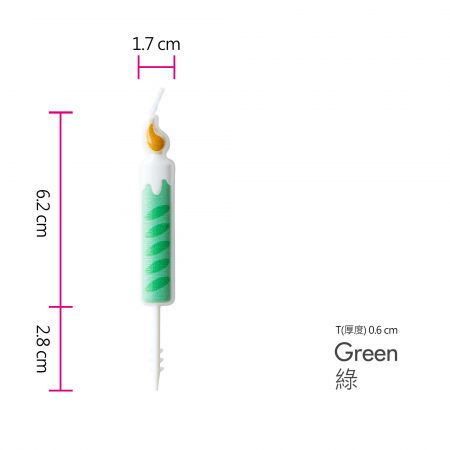 Green Color Cartoon Cake Candle