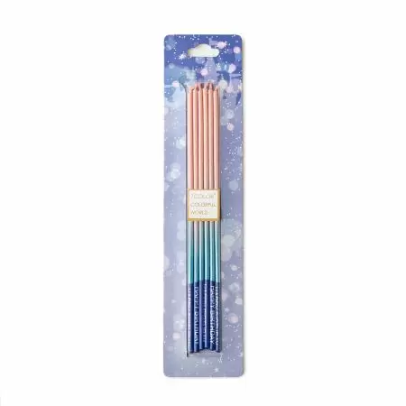 Snow World Cake Candle - Adorn your cakes with slender candles in a gradient of blue and pink, igniting the magic wands of fairytales for children with dreams of princesses.