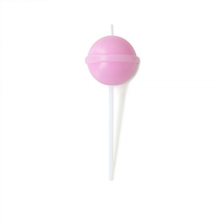 Vela de Festa em Forma de Pirulito - Esta vela em forma de pirulito, altamente realista, na doce cor roxa clara, adiciona um toque divertido à sua festa. Medindo 9 cm de comprimento, é perfeita para decorar bolos e mesas de sobremesas. ※ Para uso decorativo apenas. Não comestível.