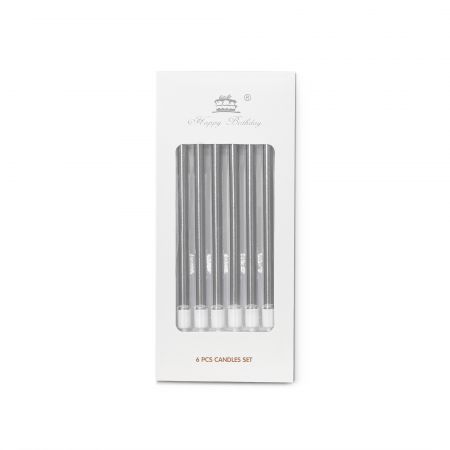 Свеча длинная серебряного цвета