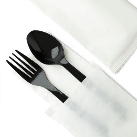 客製化紙包三合一黑色餐具組