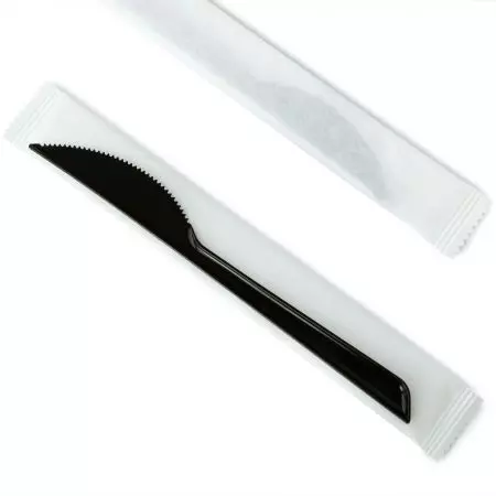 紙包耐熱塑膠刀(訂購生產) - 紙包耐熱塑膠刀，每箱1000包，接受包裝印刷，下單需起訂量3萬包。