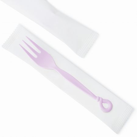 紙巻き丸フォーク(受注生産品) - 丸巻き紙、1箱1,000パッケージ、包装・印刷承ります、最低発注数量30,000パッケージが必要です。