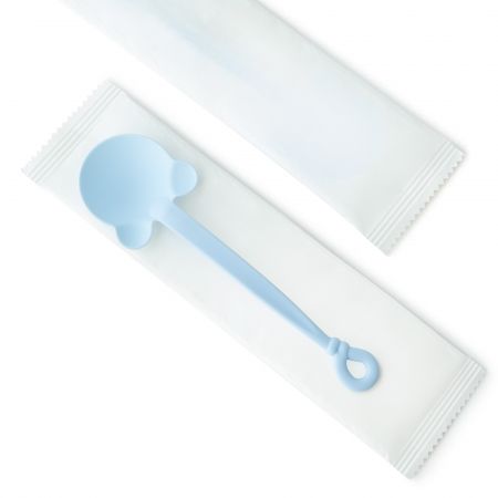 紙巻きクマスプーン(受注生産) - 紙巻きクマスプーン、1箱1,000パック入り、包装・印刷承ります、最低発注数量30,000パックからとなります。