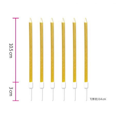 Свеча длинная золотого цвета для вечеринки