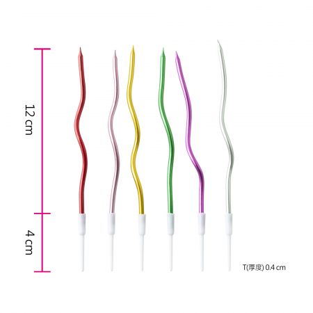 Candela a spirale color metallico