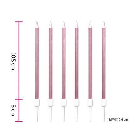 Длинная свеча розового золота для вечеринки