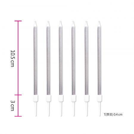 Длинная серебряная свеча для вечеринки