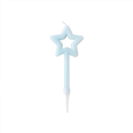 青い星型キャンドル - ※装飾用のみ、食べないでください。