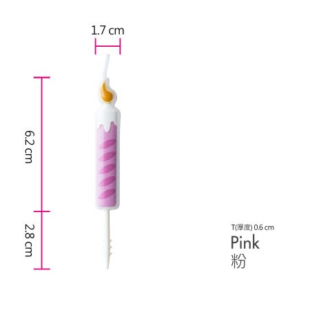 Pink Color Cartoon Cake Candle