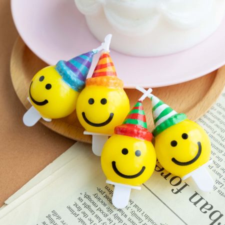 立體派對帽笑臉蠟燭