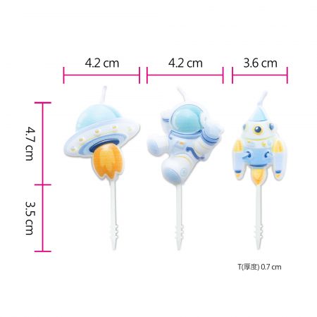 Vela em Formato de Bolo Tema Espacial