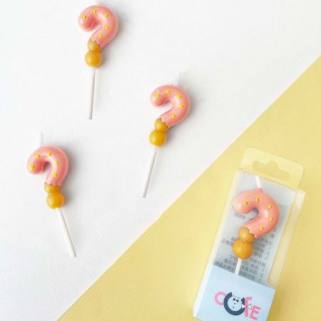 Lilin Tanda Tanya Biskut Strawberi