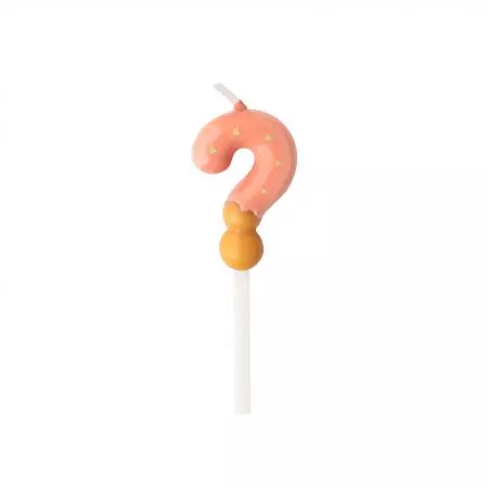 Strawberry Cookie Question Mark Candle - Ultra-realistic strawberry cookie-shaped question mark candle that helps you keep your age a secret and adds more highlights to your birthday party.
