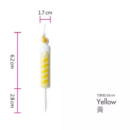 Yellow Color Cartoon Cake Candle