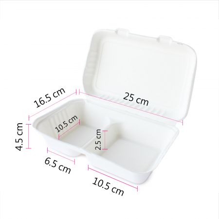 Contenant de repas rectangulaire en bagasse de 1000 ml