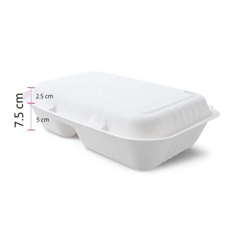 Contenant de repas rectangulaire en bagasse de 1000 ml