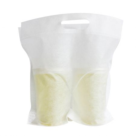 平口不織布製テイクアウト用飲料袋（2杯入り） - 2カップ用不織布フラットドリンク不注出袋