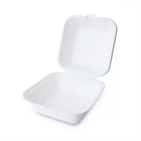 Clamshell-Bagasse-Hamburgerbehälter - Zuckerrohr-Foodbox, Zuckerrohr-Papierbox für Hamburger