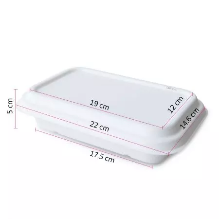 Boîte à lunch rectangulaire en bagasse de 750 ml avec couvercle