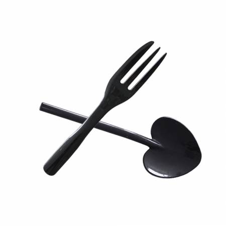 Set Alat Makan Pencuci Mulut 9cm - Tair Chu sudu hati dan garpu kek.