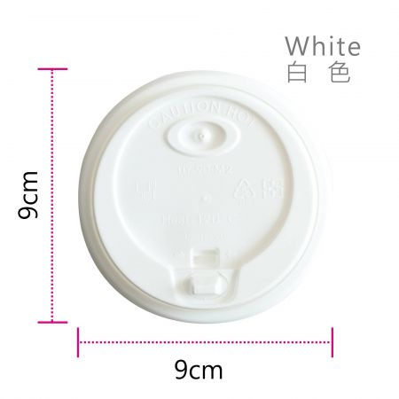 Coperchio per tazza di carta bianco da 90 mm