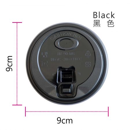 Coperchio per caffè resistente al calore, colore nero, 90 mm
