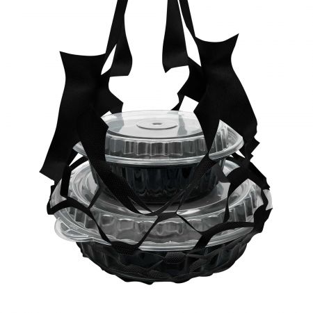 Sacchetto nero in rete per scatola di cibo - quattro tazze - sacchetto nero in rete per scatola di cibo