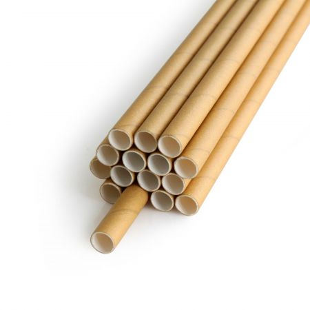 D6*L195mm Paper Straw With Kraft Paper - D:6mm Papeer Straight Straw