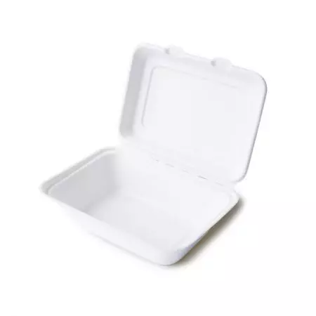 Clamshell Bagasse Compartments Food Container(600ml) - clamshell disposable biodegradable food container