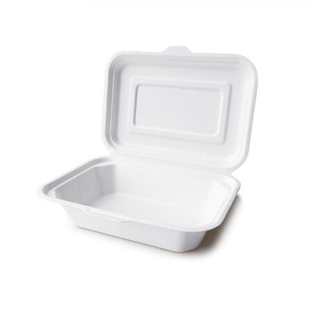Açılır Bagasse Bölmeli Gıda Kabı(600ml) - açılır tek kullanımlık biyobozunur gıda kabı