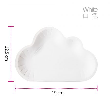 Assiette à gâteau nuage blanche