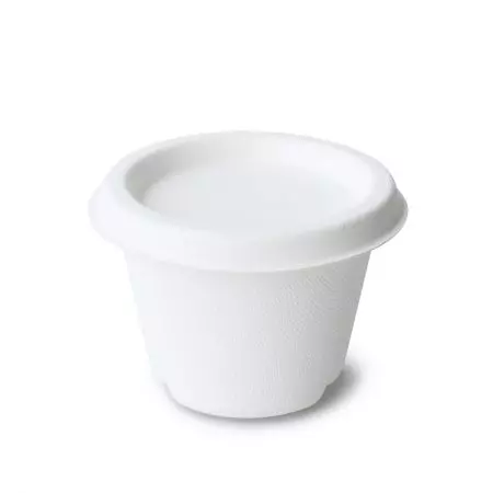 4oz環保白色圓形醬料杯+蓋120ml - 120ml沙拉醬料杯