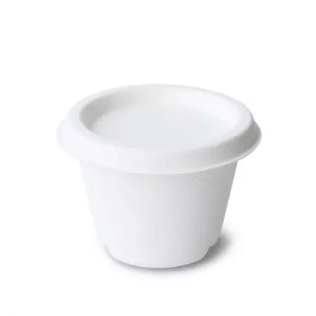 4oz White ECO-Friendly Sauce Cup(120ml) - 4oz bagasse paper cup for sauce