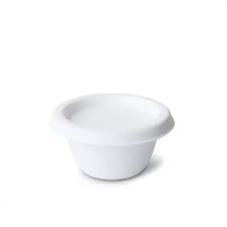 Vaso de salsa ecológico blanco de 2 oz (60 ml) - Vaso de caña de azúcar de 2 oz para salsa