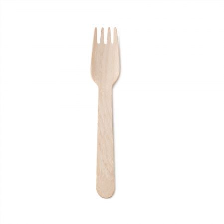 16cm Wooden Disposable Fork - 16cm wooden disposable fork