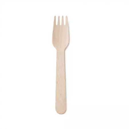 Garfo Descartável de Madeira de 16cm - Garfo Descartável de Madeira de 16cm