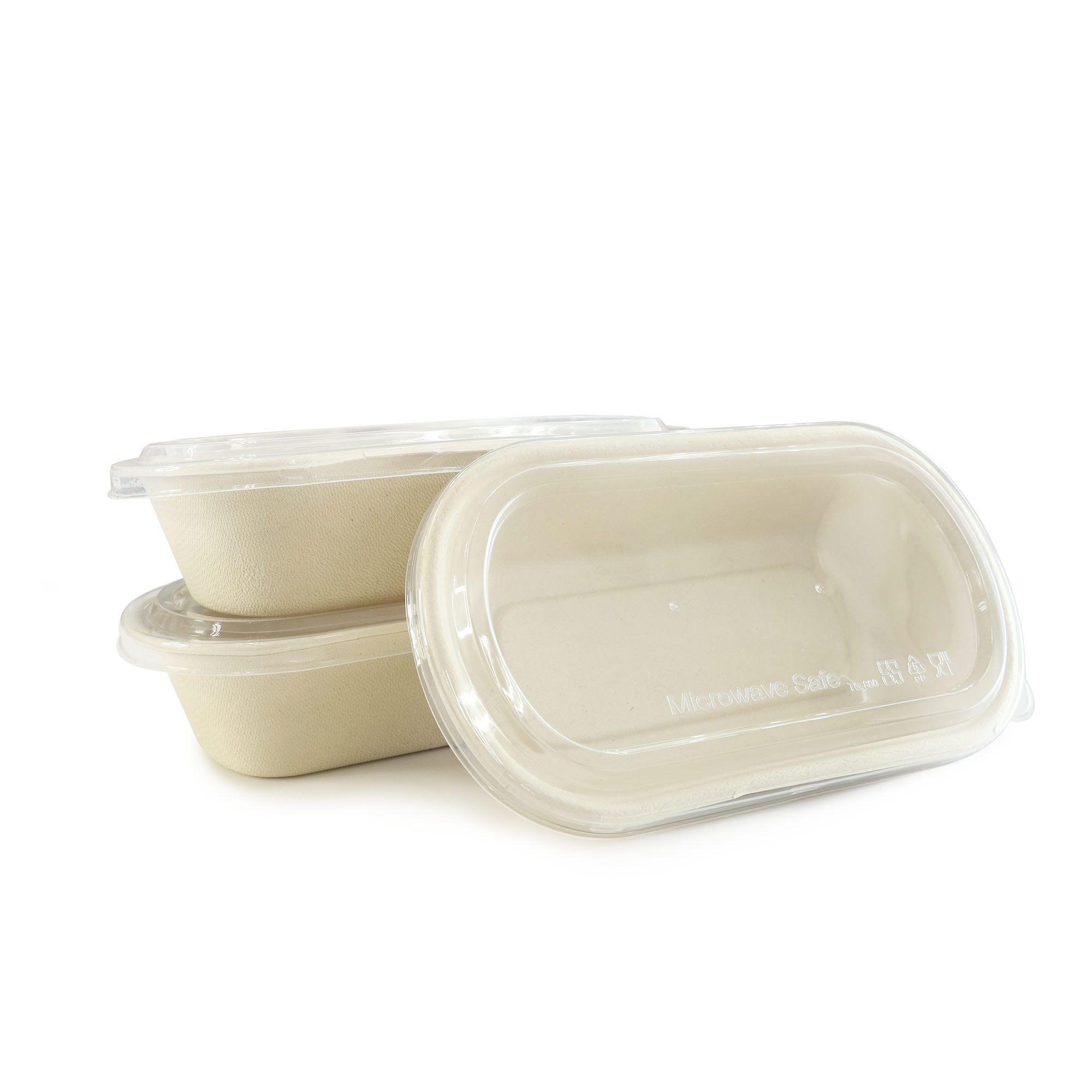 Oval Bagasse Food Container and Transparent Lid(800ml) - Oval bagasse meal  box+Clear Lid, Sugarcane disposable lunch box+Clear Lid, Made in Taiwan  Compostable Forks & Spoons Manufacturer
