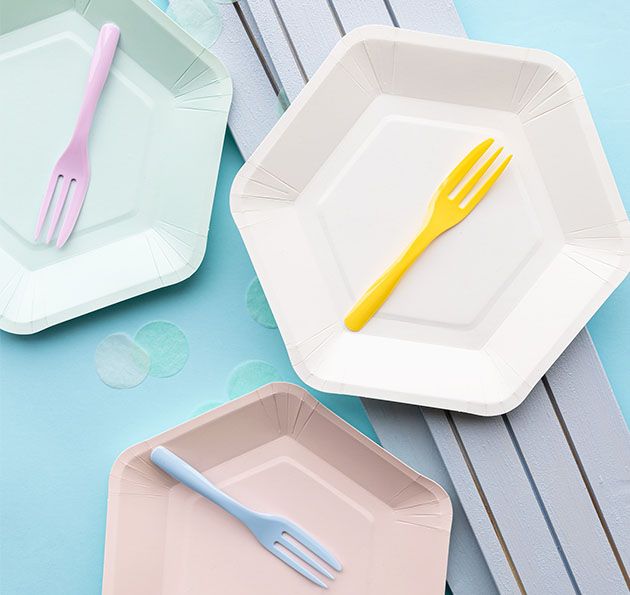 Prato de Bolo em Forma de Hexágono