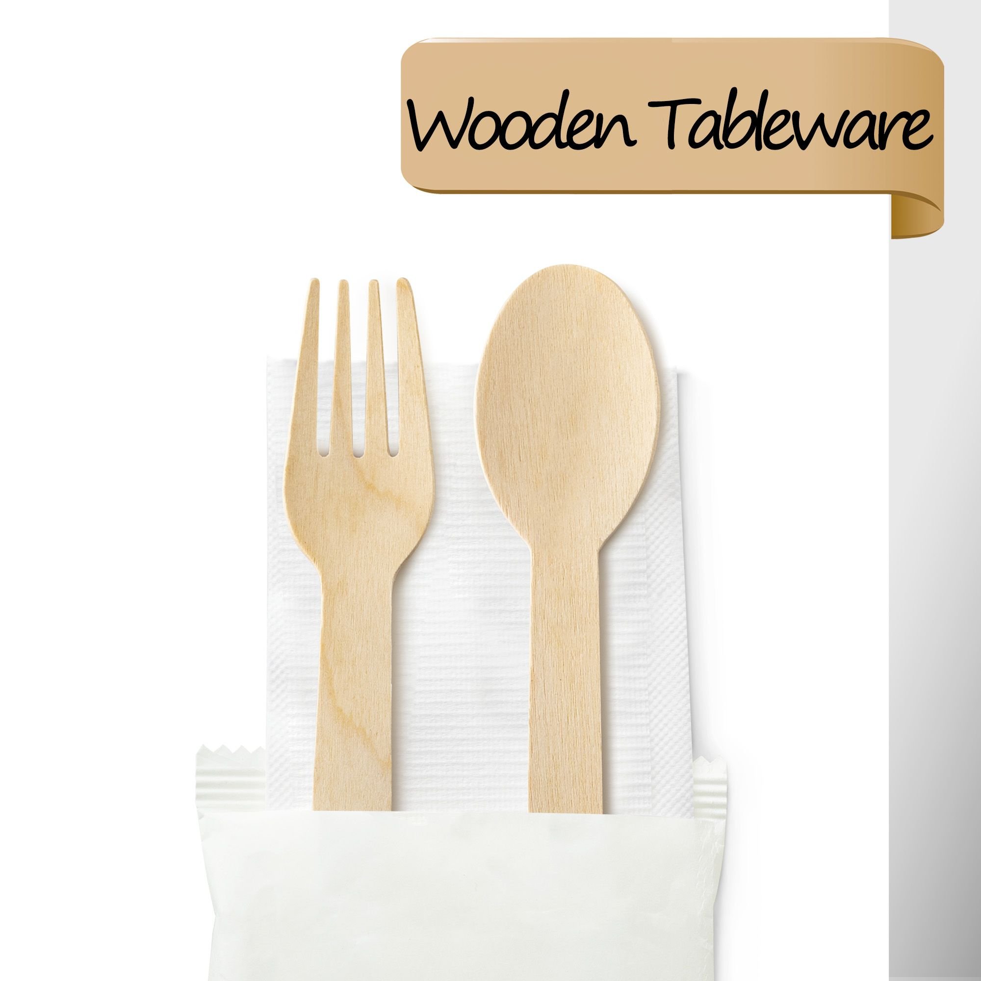 Wooden Disposable Tableware Set