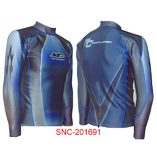 Leichter Spandex-Rashguard für Surfen und Sonnenschutz, im Langarmdesign gezeigt.