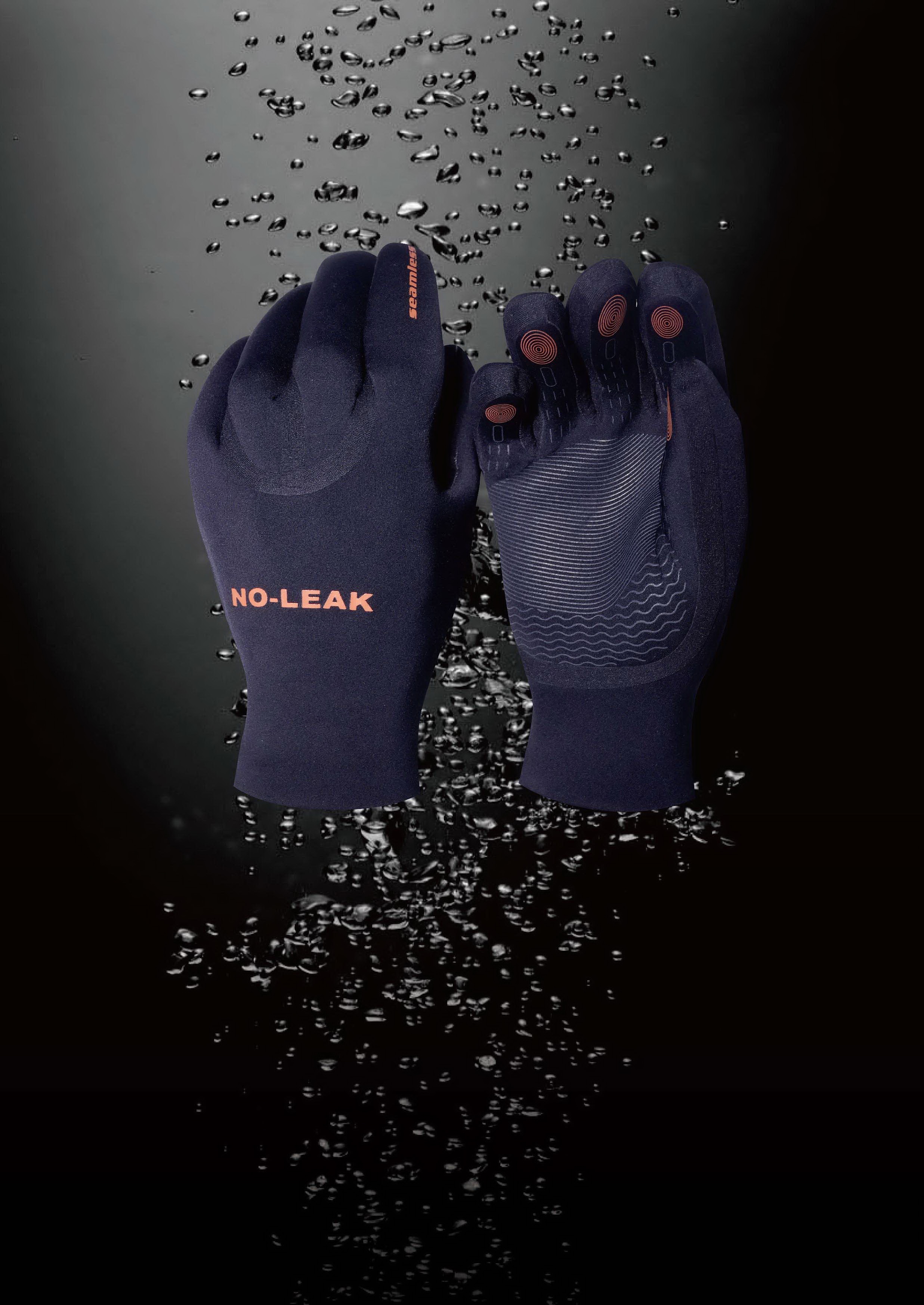 Thin, stretchable waterproof gloves for fishing and aquatic use—seamless design shown with water-resistant visual cue.